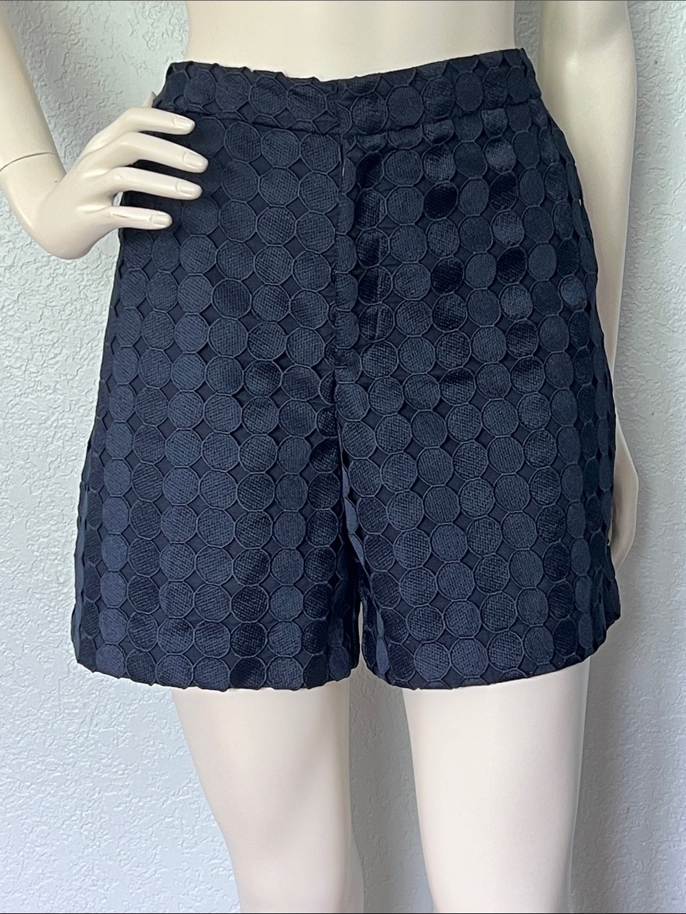 Banana Republic Navy Textured Dress Shorts Size 8 Business Casual Resort